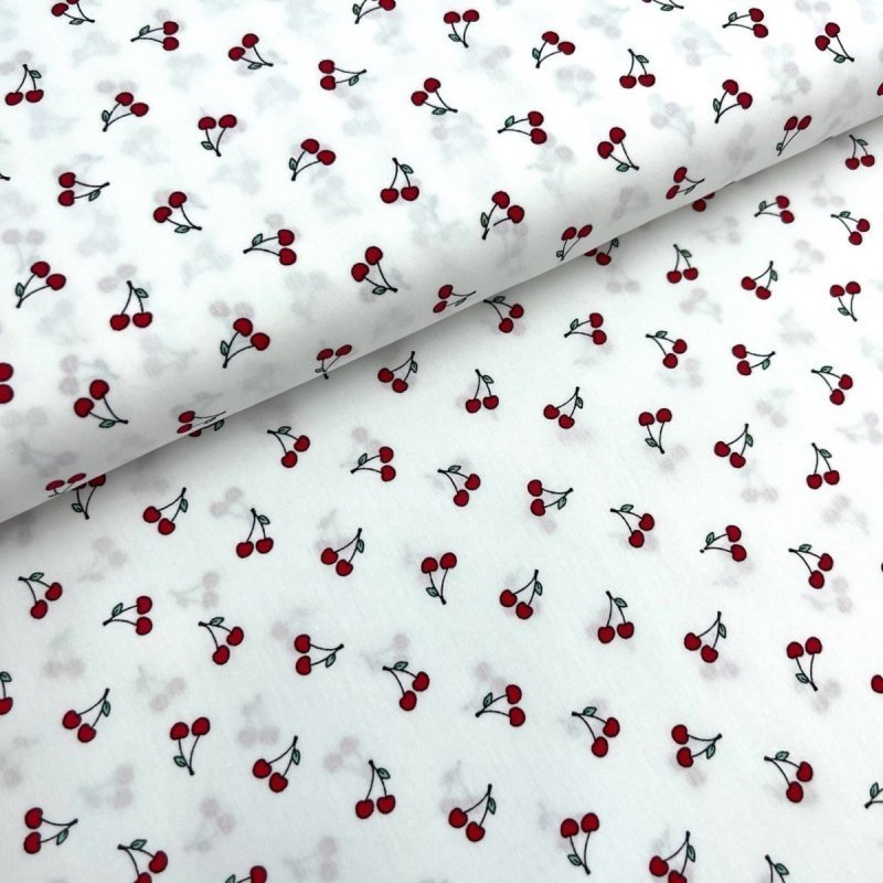 Baumwolle Kirschen Weiß Rot-Motiv-in--von-StoffRoyal.-SKU:-K29069-050-Kirschen Weiß Rot