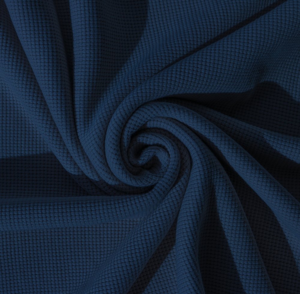 Jersey Waffel UNI in Admiral Blau von StoffRoyal. SKU: 2500-892-Admiral-Blau.