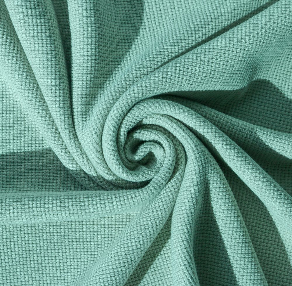 Jersey Waffel UNI in Pastel Grün von StoffRoyal. SKU: 2500-324-Pastel-Grün.